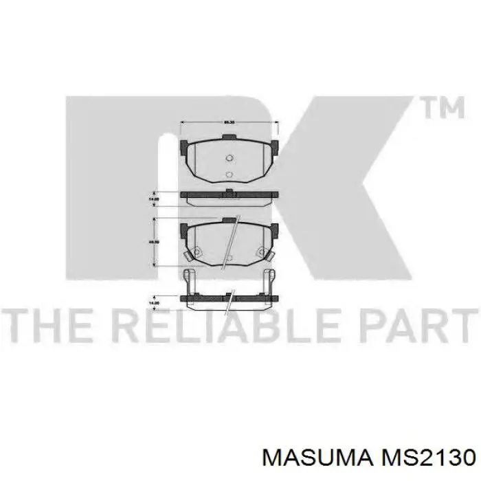 Колодки дисковые  Masuma MS2130 цена, от 12.88 USD