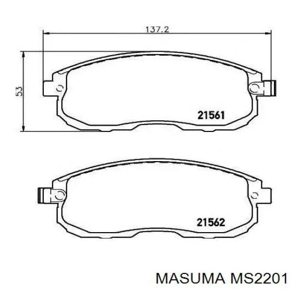 MS2201 Masuma передние тормозные колодки