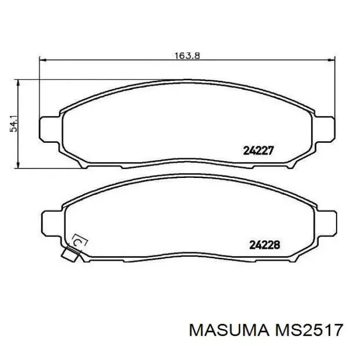 MS2517 Masuma Колодки передние