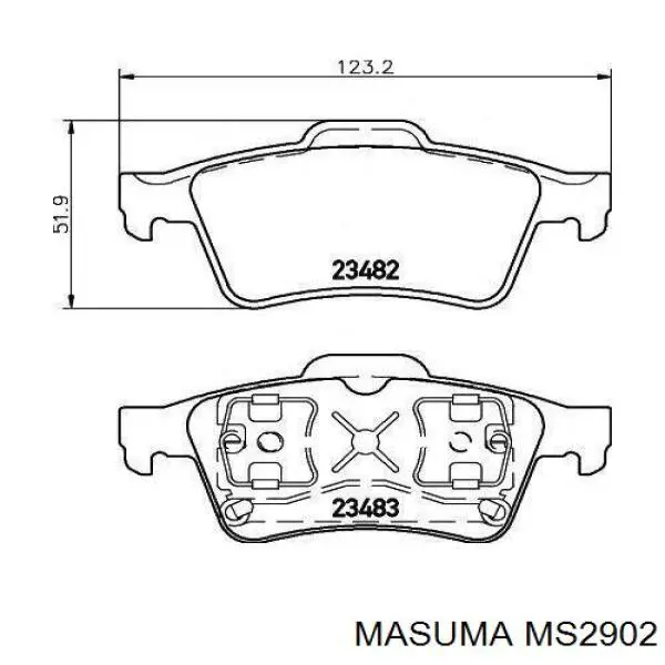 Колодки тормозные задние дисковые Masuma MS2902