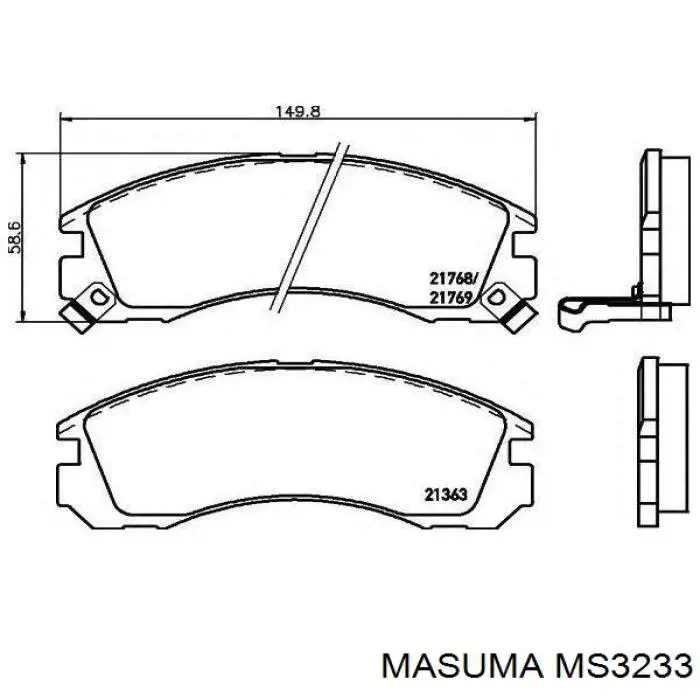 Передние тормозные колодки MS3233 Masuma