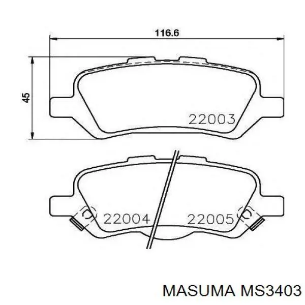 Передние тормозные колодки MS3403 Masuma