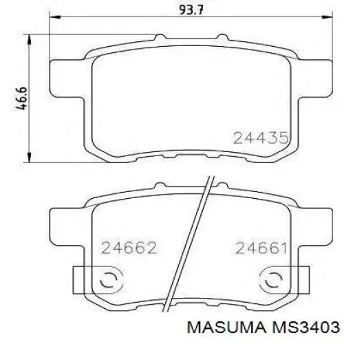 Колодки Masuma MS3403 цена, от 19.07 USD