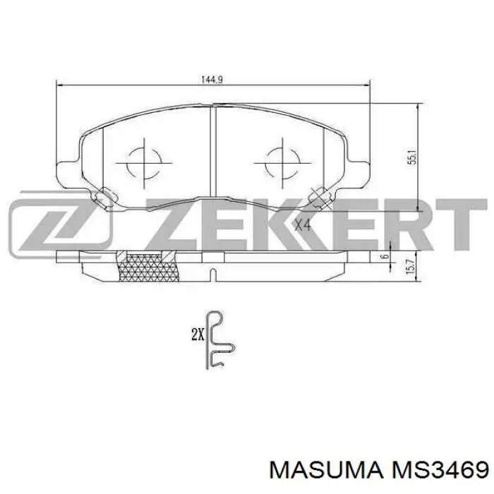 Купить MS3469 Masuma Колодки тормозные