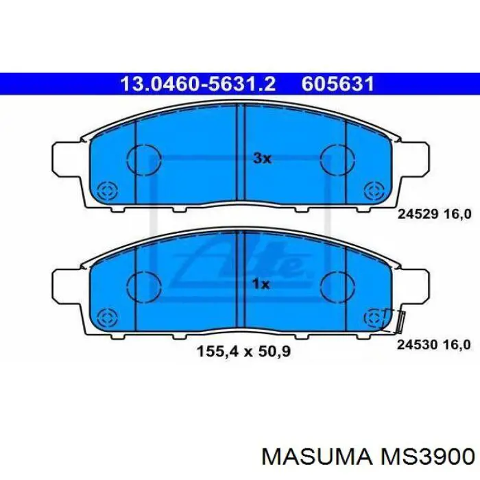 Купить MS3900 Masuma Колодки тормозные