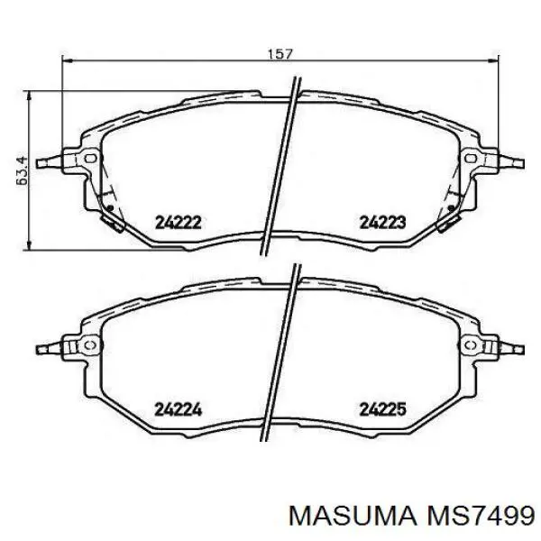 Передние тормозные колодки MS7499 Masuma