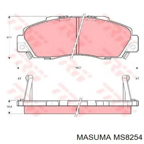 MS8254 Masuma Колодки передние