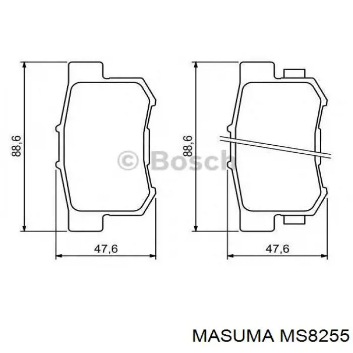 Купить MS8255 Masuma Колодки тормозные задние, дисковые