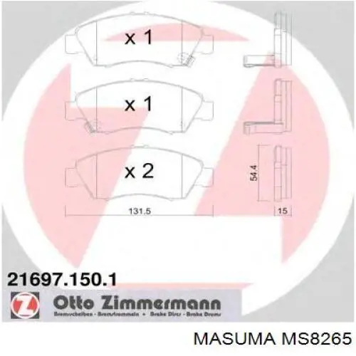 MS8265 Masuma Колодки передние