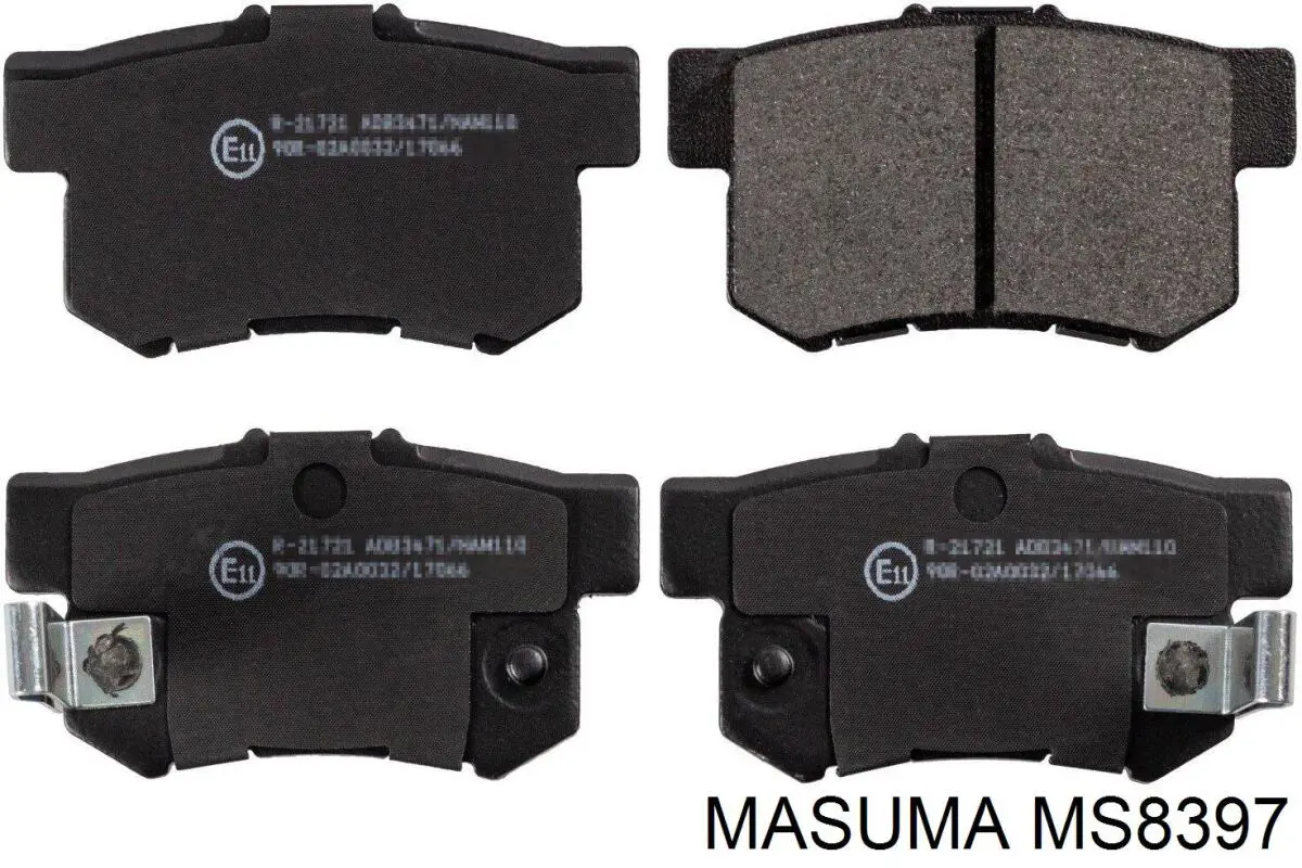 MS8397 Masuma колодки тормозные задние дисковые