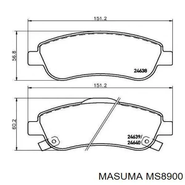 Передние тормозные колодки MS8900 Masuma