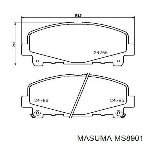 MS8901 Masuma колодки тормозные передние дисковые