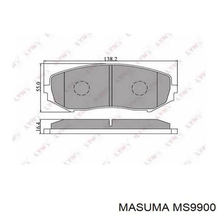 Передние тормозные колодки MS9900 Masuma