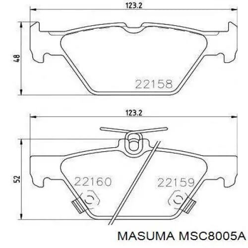 MSC8005A Masuma колодки тормозные задние дисковые