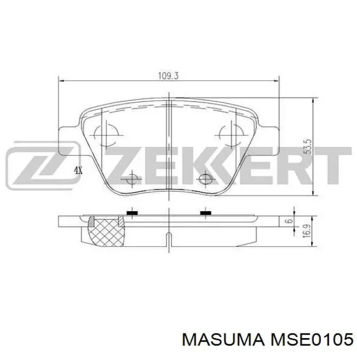 Колодки дисковые  Masuma MSE0105 цена, от 25.37 USD