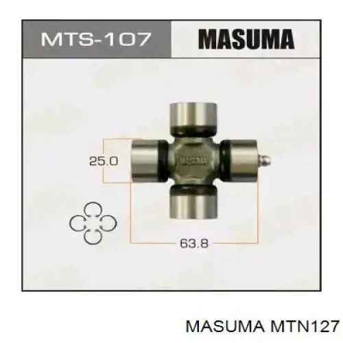 Крестовина заднего кардана MTN127 Masuma