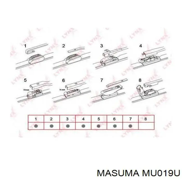 Щетка-дворник лобового стекла, пассажирская Masuma MU019U цена, от 8.45 USD