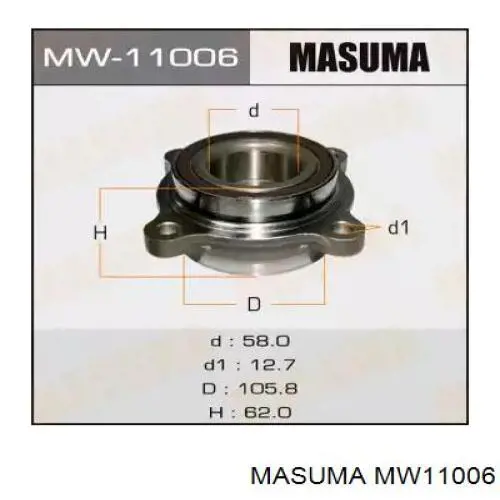 Подшипник ступицы передней Masuma MW11006