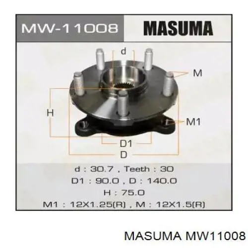 MW11008 Masuma ступица передняя
