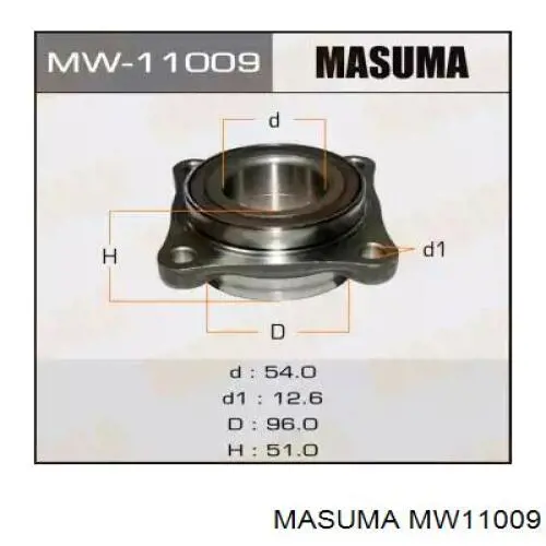 MW11009 Masuma подшипник ступицы передней