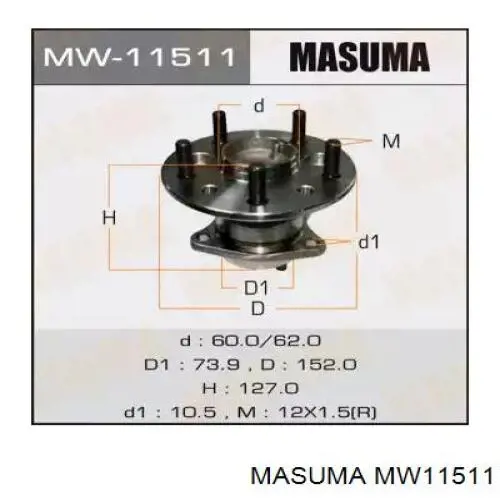 Ступица задняя левая Masuma MW11511