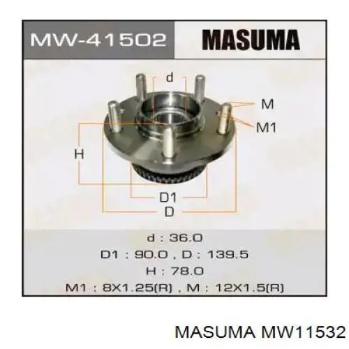 Ступица задняя левая Masuma MW11532