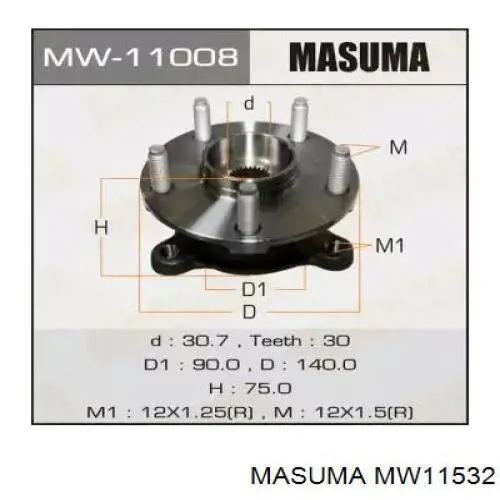Ступица задняя левая MW11532 Masuma