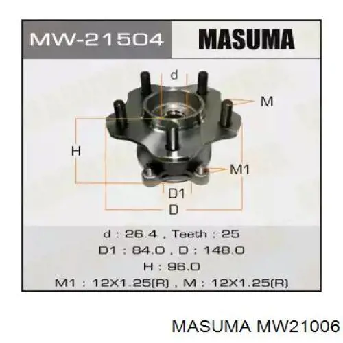 MW21006 Masuma Ступица колеса передняя