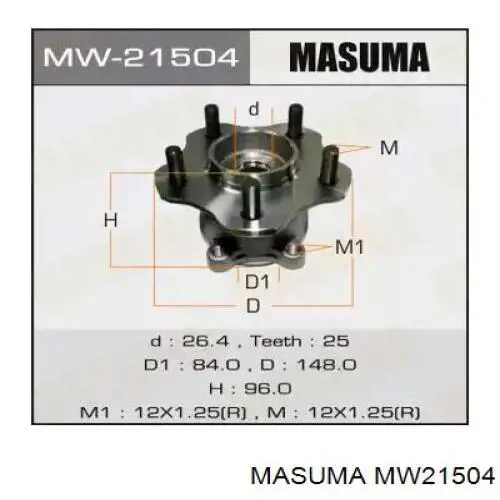 Ступица задняя MW21504 Masuma