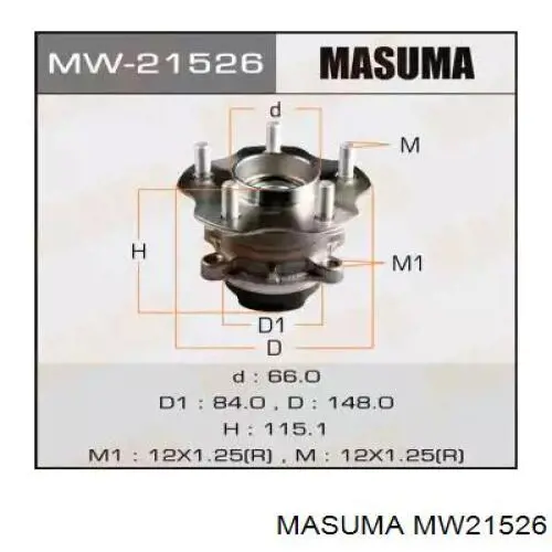 MW21526 Masuma cubo traseiro