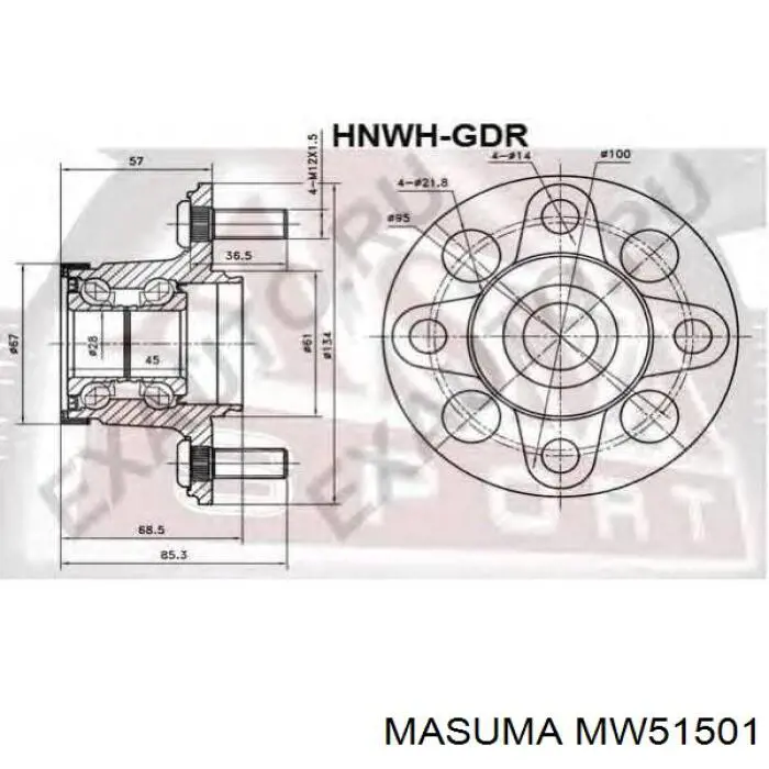 Купить MW51501 Masuma Задняя шпиндель