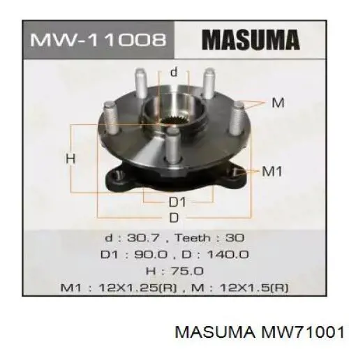MW71001 Masuma Ступица колеса передняя