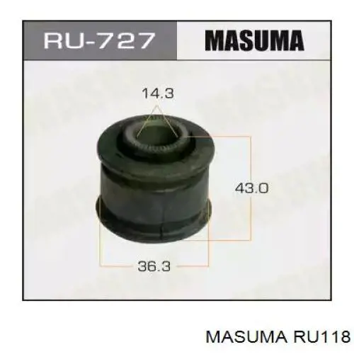 Сайлентблок тяги поперечной (задней подвески) Masuma RU118
