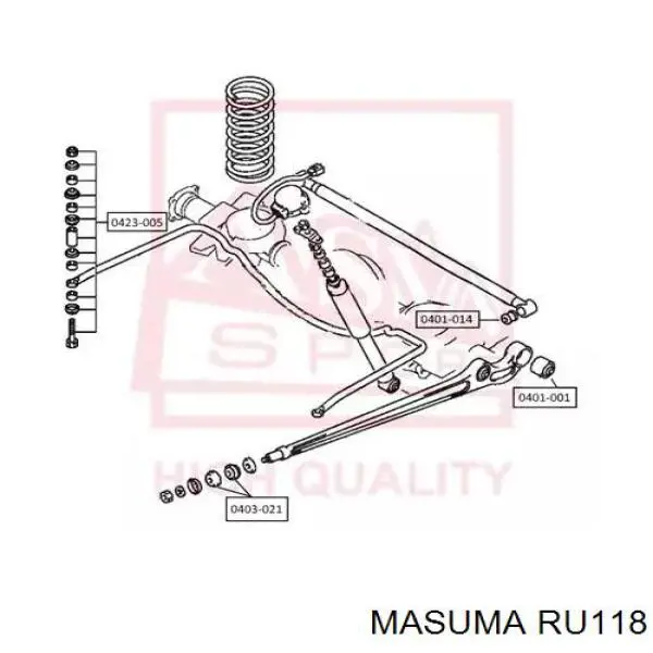 Сайлентблок тяги поперечной, задней подвески Masuma RU118 цена, от 6.00 USD