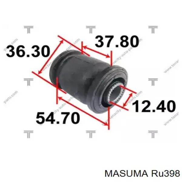 Сайлентблок тяги поперечной (задней подвески) MASUMA RU398