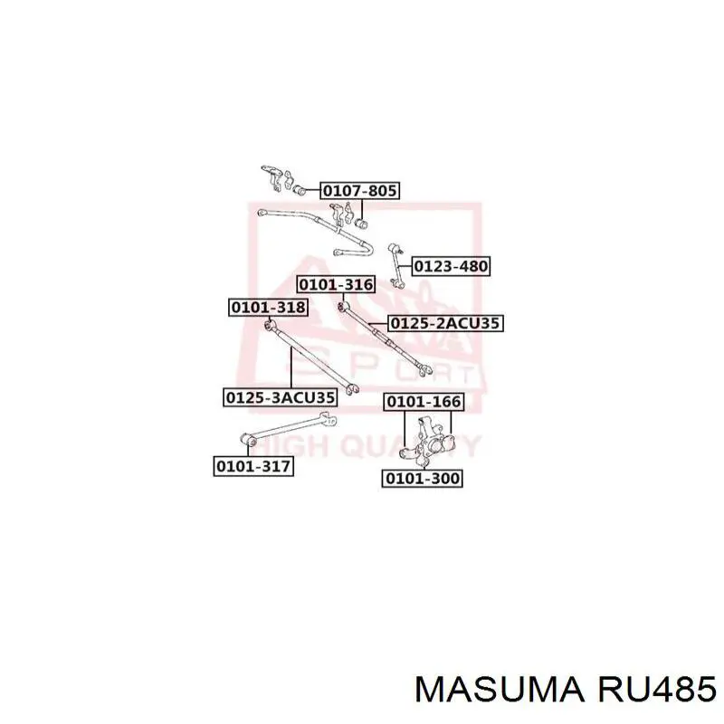 Купить RU485 Masuma Сайлентблок заднего поперечного рычага