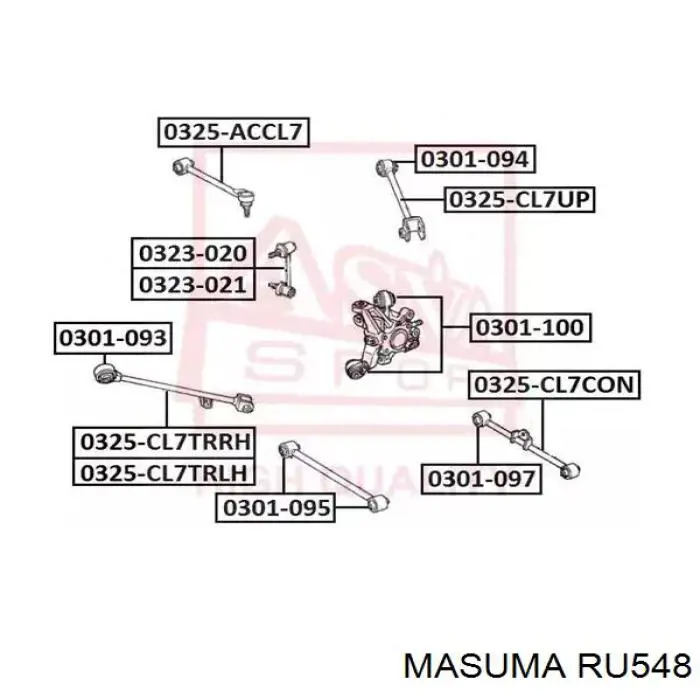 RU548 Masuma Сайлентблоки продольных рычагов передней подвески
