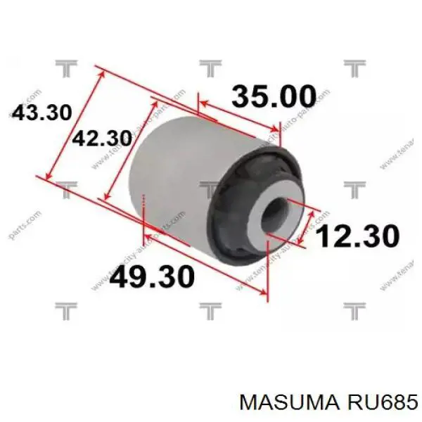 Купить RU685 Masuma Сайлентблок заднего поперечного рычага внутренний