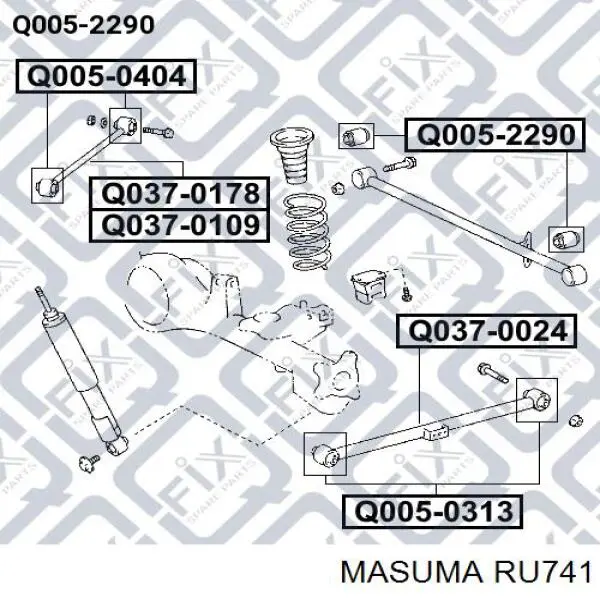 Сайлентблок заднего поперечного рычага RU741 Masuma