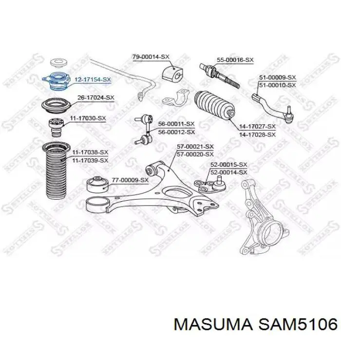 Опора амортизатора переднего SAM5106 Masuma