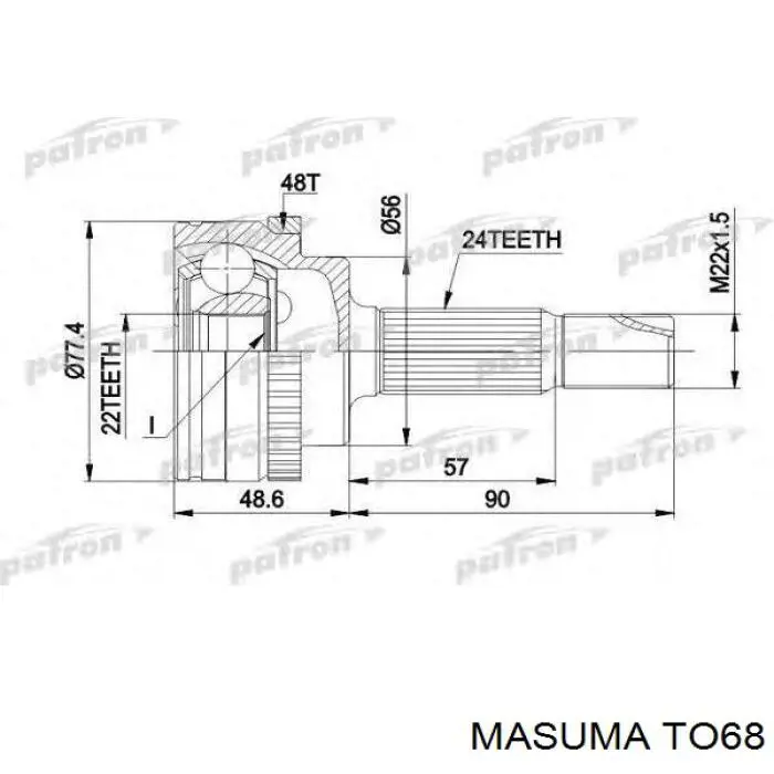ШРУС наружный передний TO68 Masuma