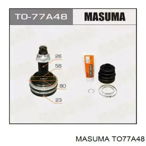 ШРУС наружный передний правый Masuma TO77A48