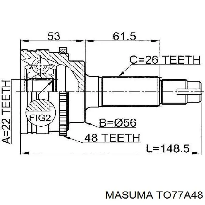TO77A48 Masuma Граната наружняя передняя правая