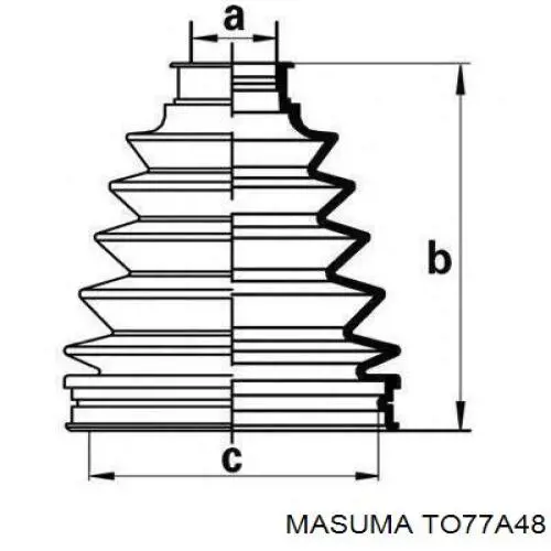 ШРУС наружный передний правый TO77A48 Masuma