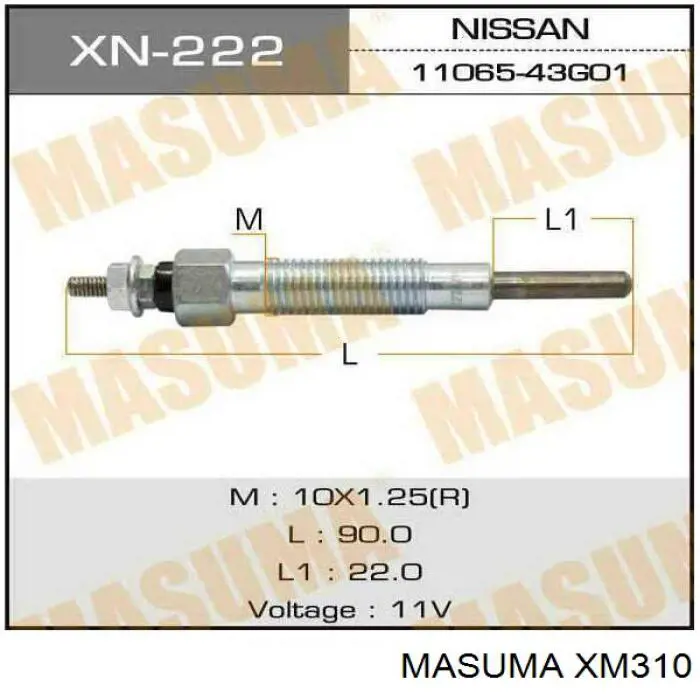 Свечи накаливания XM310 MASUMA