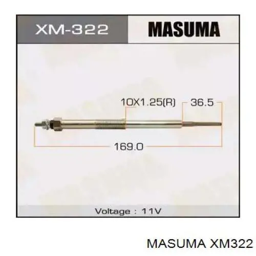 Свечи накаливания XM322 MASUMA