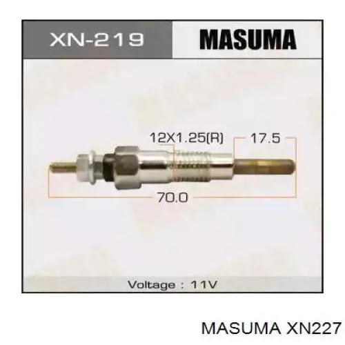 Свечи накаливания XN227 MASUMA