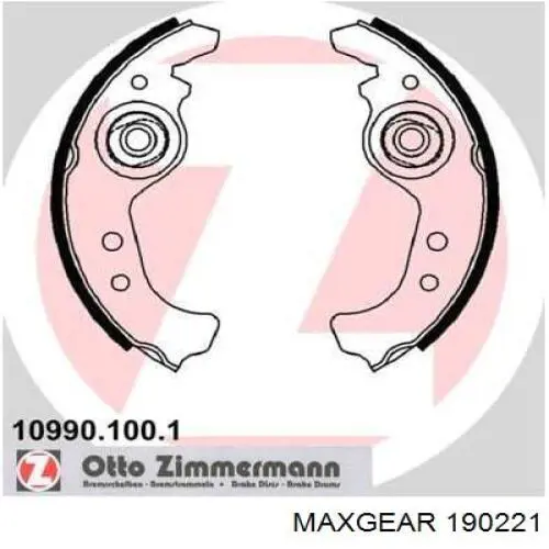 Купить 190221 Maxgear Задние барабанные тормозные колодки