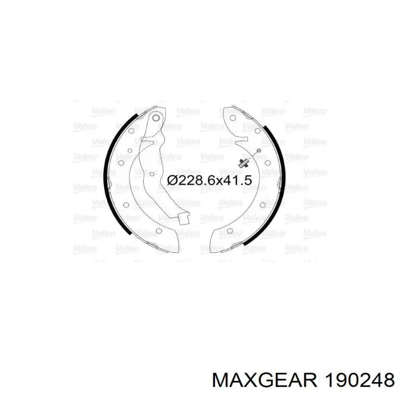 Купить 190248 Maxgear Задние барабанные тормозные колодки