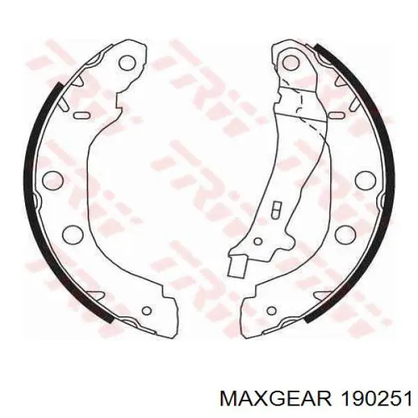 Купить 190251 Maxgear Задние барабанные тормозные колодки